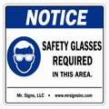notice-safety-glasses-required Sign | 24" x 36" | 030 Magnetic