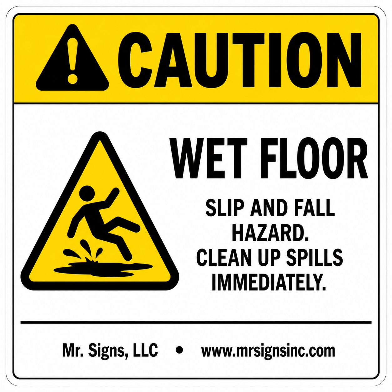 caution-wet-floor Sign | 24" x 36" | 030 Magnetic