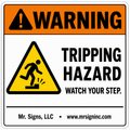 warning-trip-hazard Sign | 24" x 36" | 030 Magnetic
