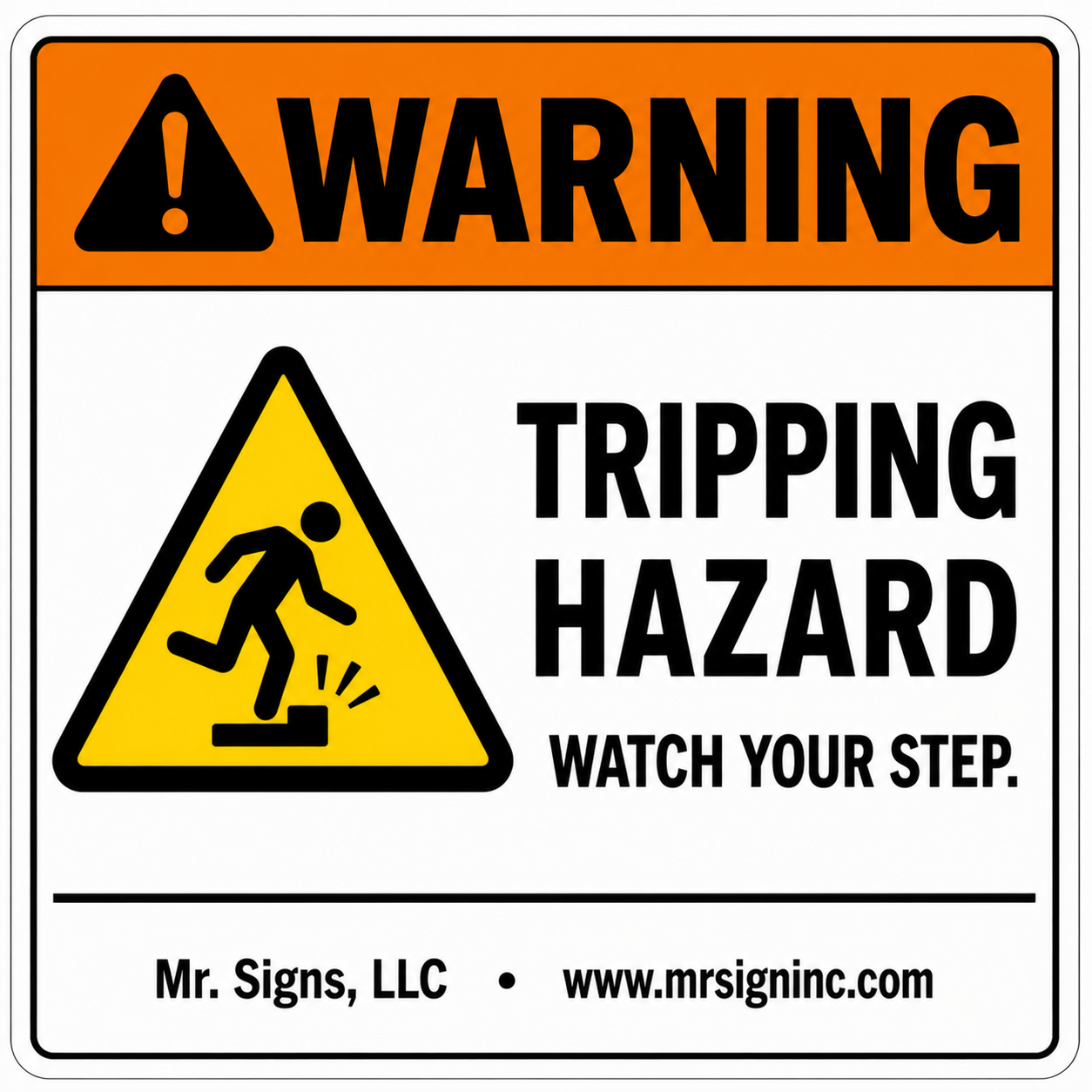 warning-trip-hazard Sign | 24" x 36" | 030 Magnetic