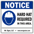 notice-hard-hat-zone Sign | 24" x 36" | 030 Magnetic