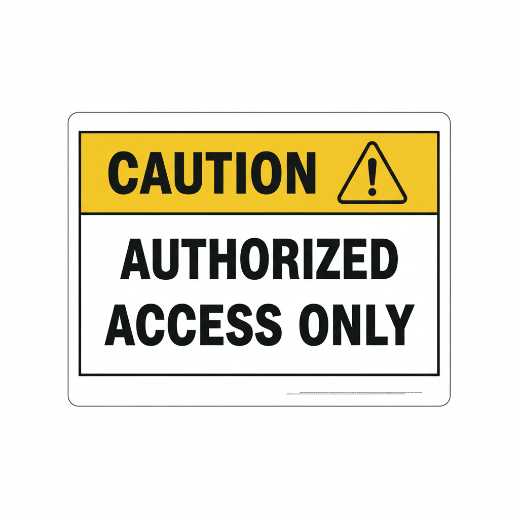 caution-authorized-access Sign | 24" x 36" | 030 Magnetic