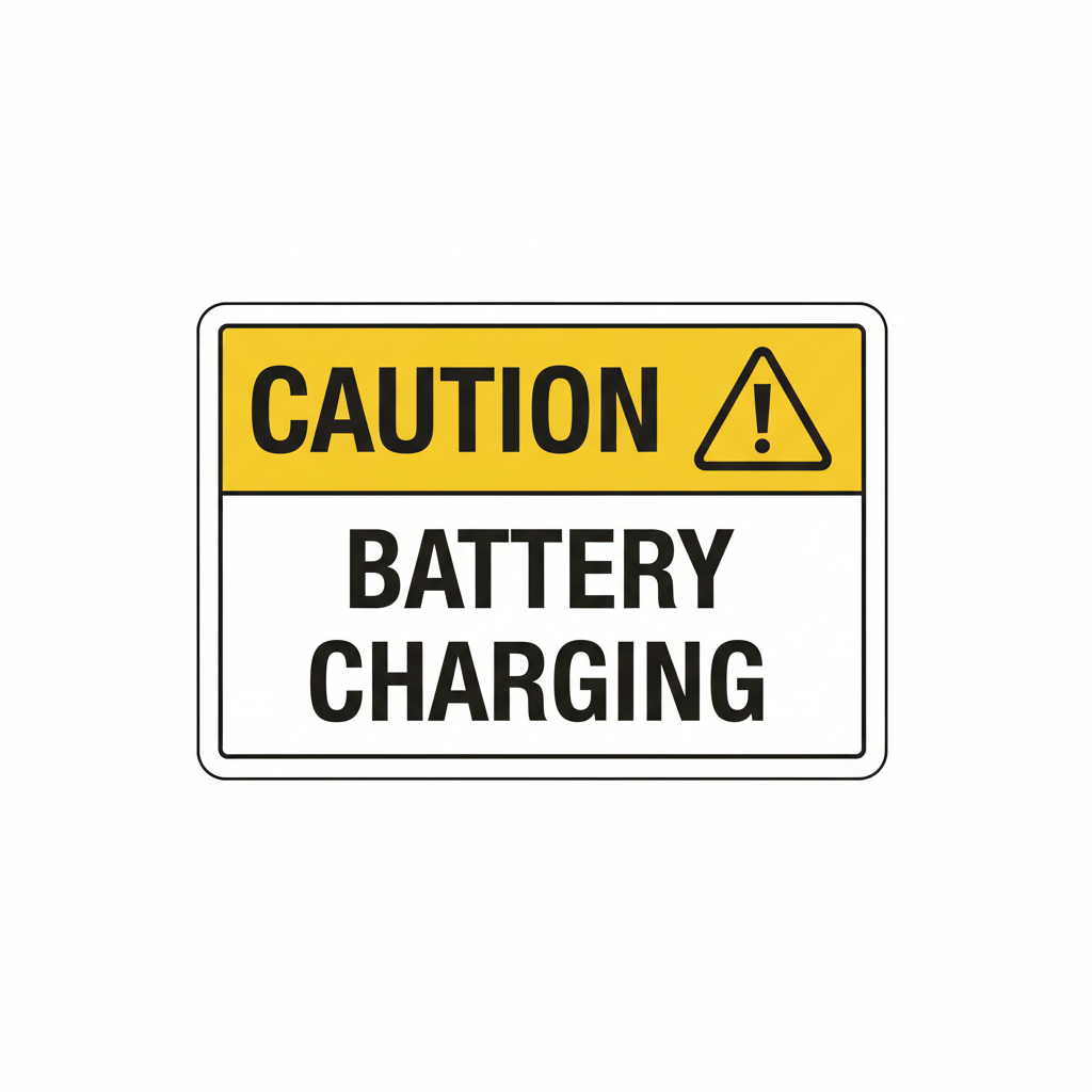 caution-battery-charging Sign | 24" x 36" | 030 Magnetic