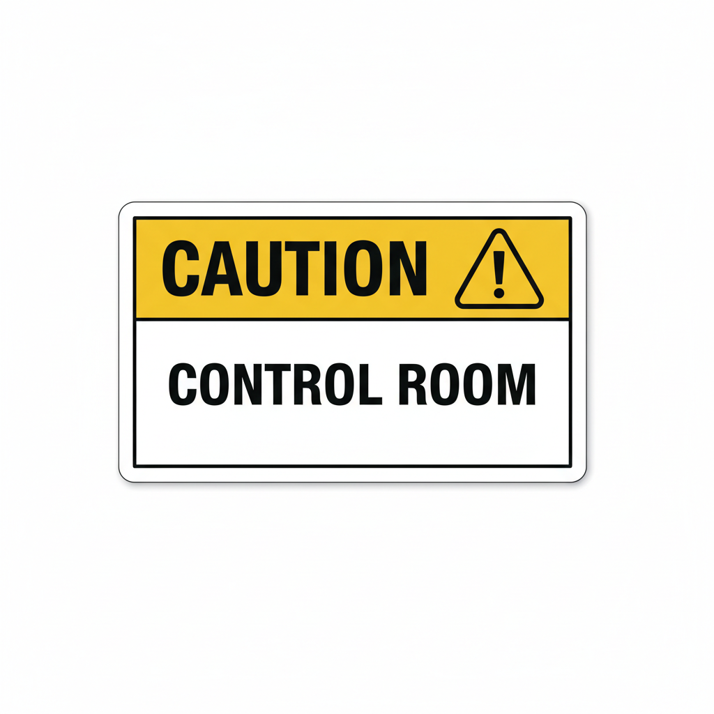 caution-control-room Sign | 24" x 36" | 030 Magnetic