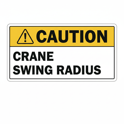 caution-crane-swing-radius Sign | 24" x 36" | 030 Magnetic
