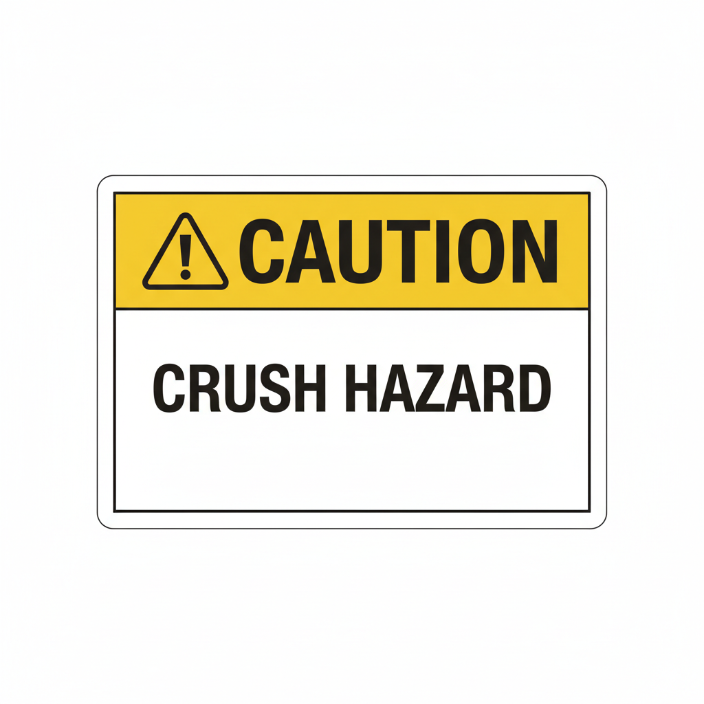 caution-crush-hazard Sign | 24" x 36" | 030 Magnetic