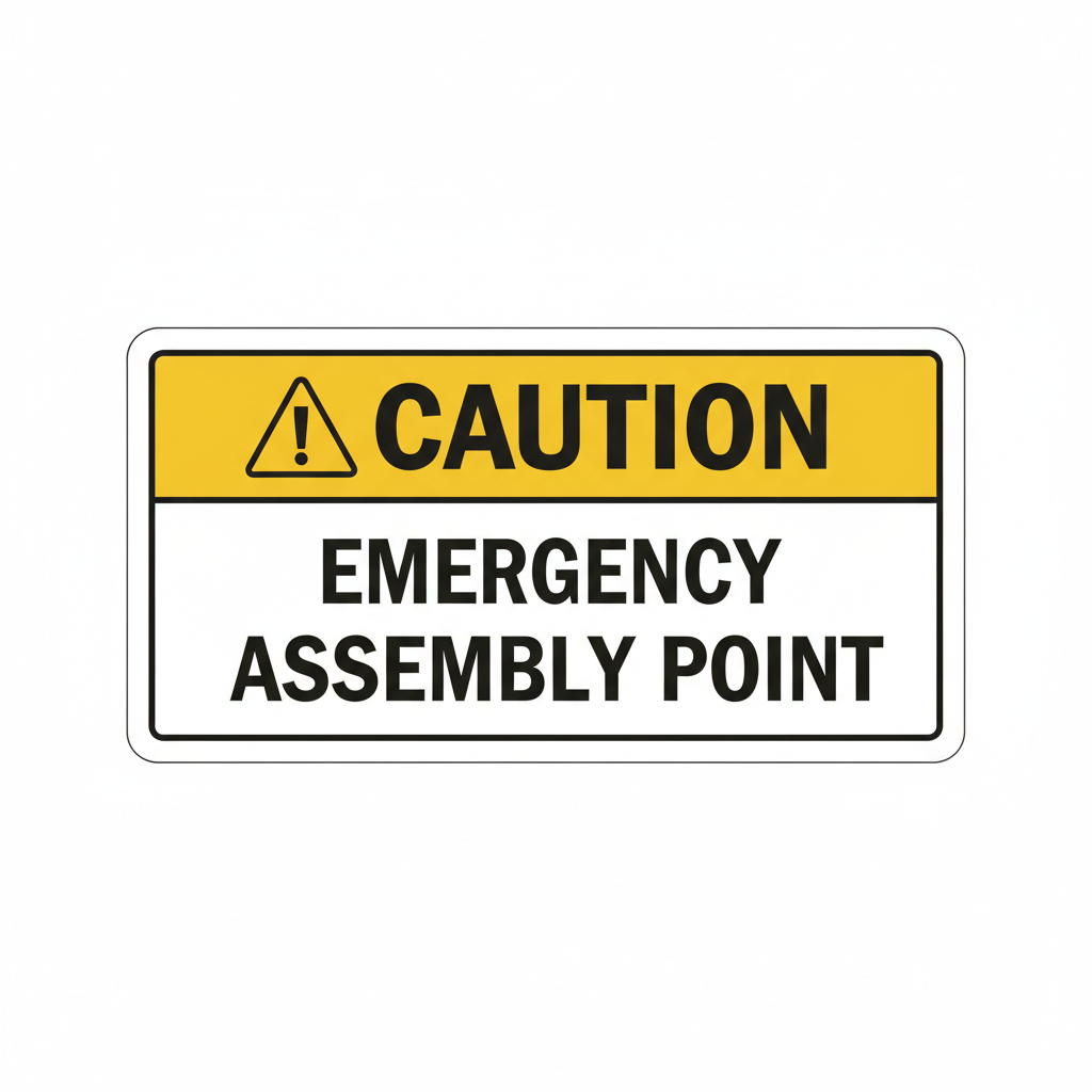 caution-emergency-assembly-point Sign | 24" x 36" | 030 Magnetic
