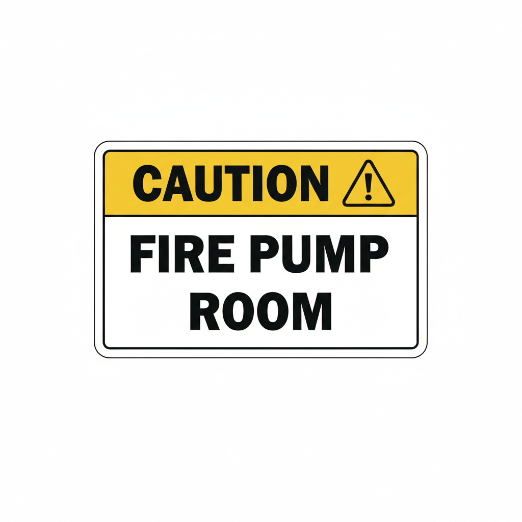 caution-fire-pump-room Sign | 24" x 36" | 030 Magnetic