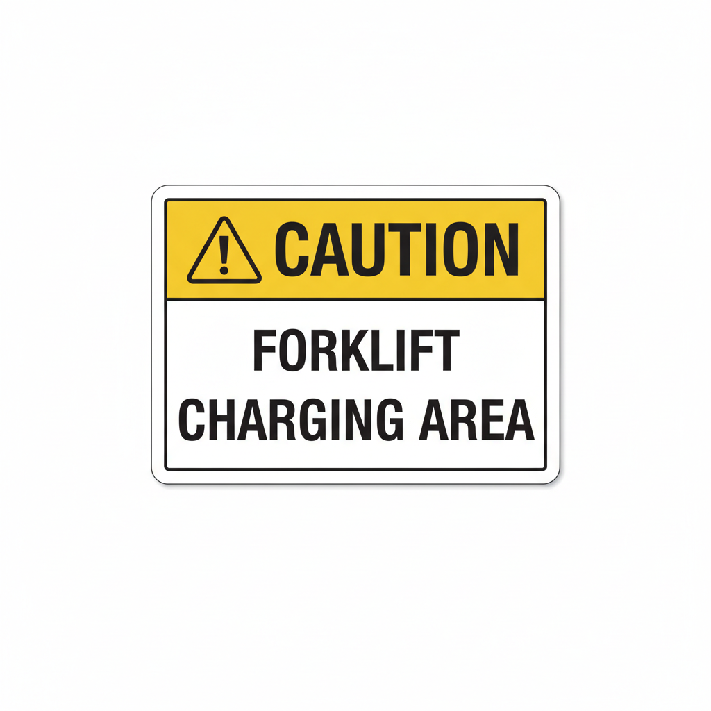 caution-forklift-charging-area Sign | 24" x 36" | 030 Magnetic