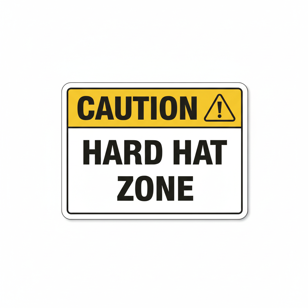 caution-hard-hat-zone Sign | 24" x 36" | 030 Magnetic