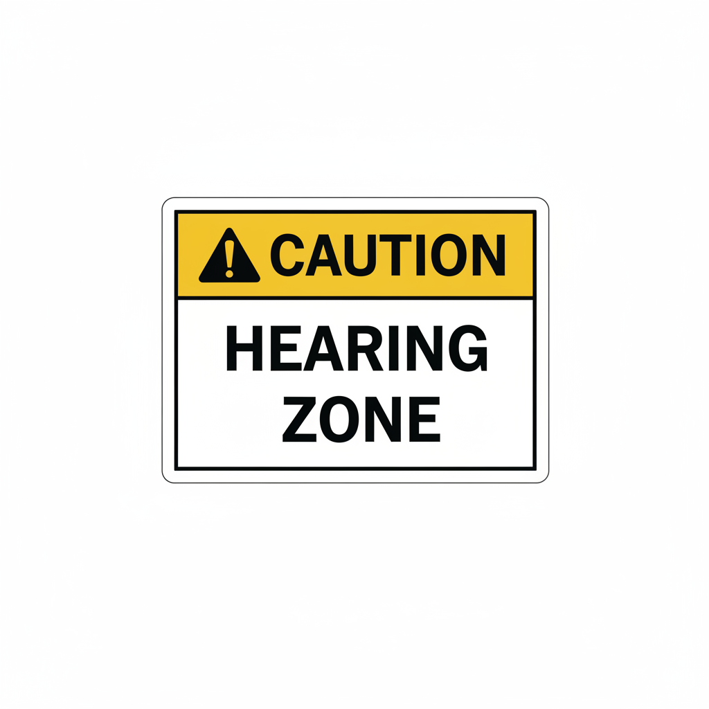 caution-hearing-zone Sign | 24" x 36" | 030 Magnetic