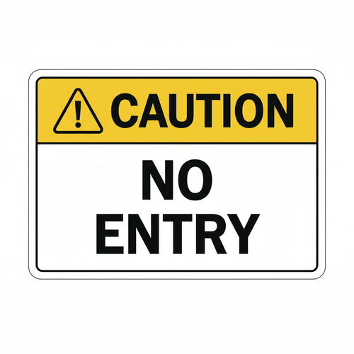 caution-no-entry Sign | 24" x 36" | 030 Magnetic