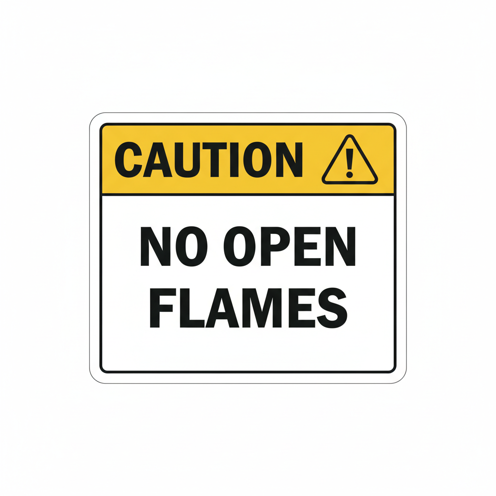 caution-no-open-flames Sign | 24" x 36" | 030 Magnetic