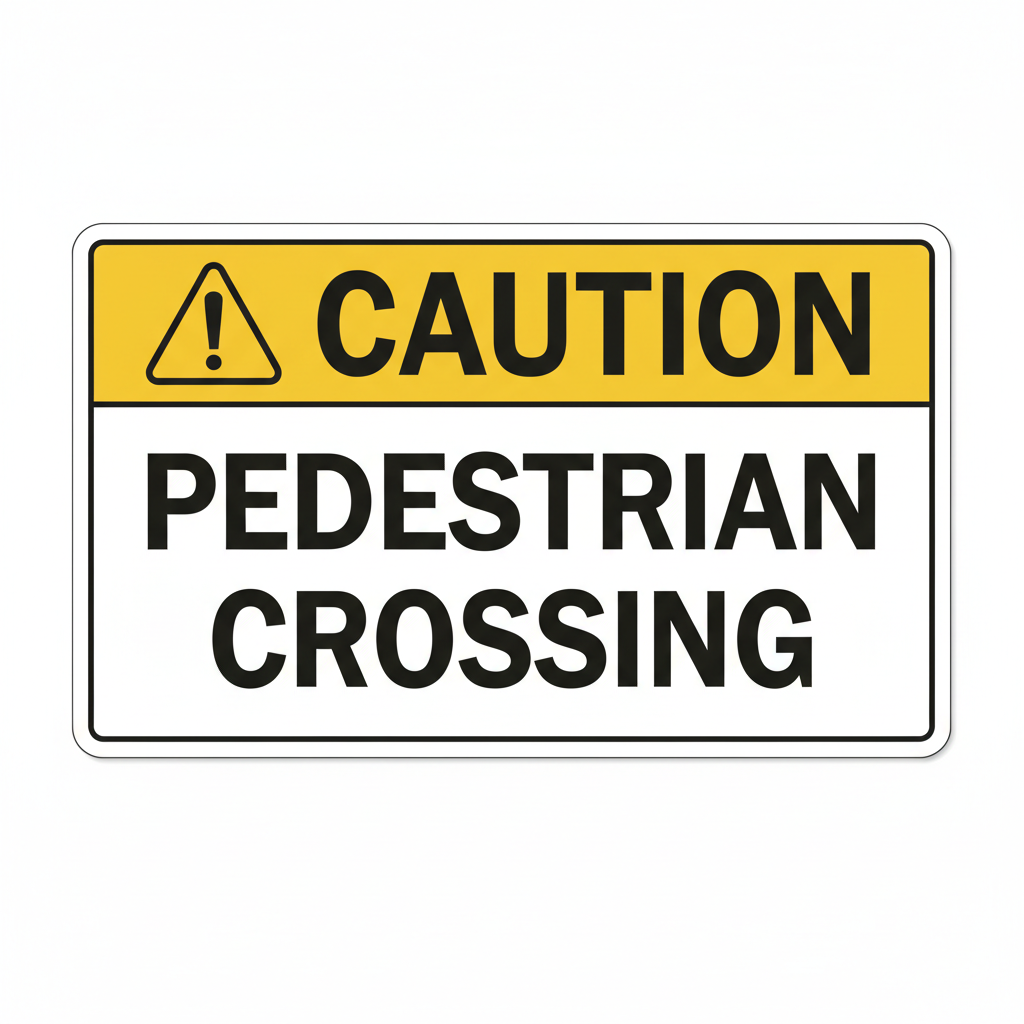 caution-pedestrian-crossing Sign | 24" x 36" | 030 Magnetic