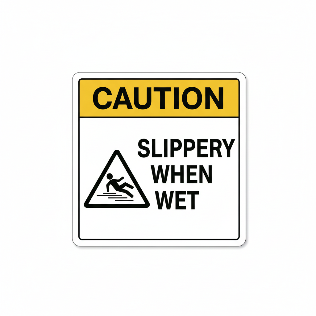 caution-slippery-when-wet Sign | 24" x 36" | 030 Magnetic