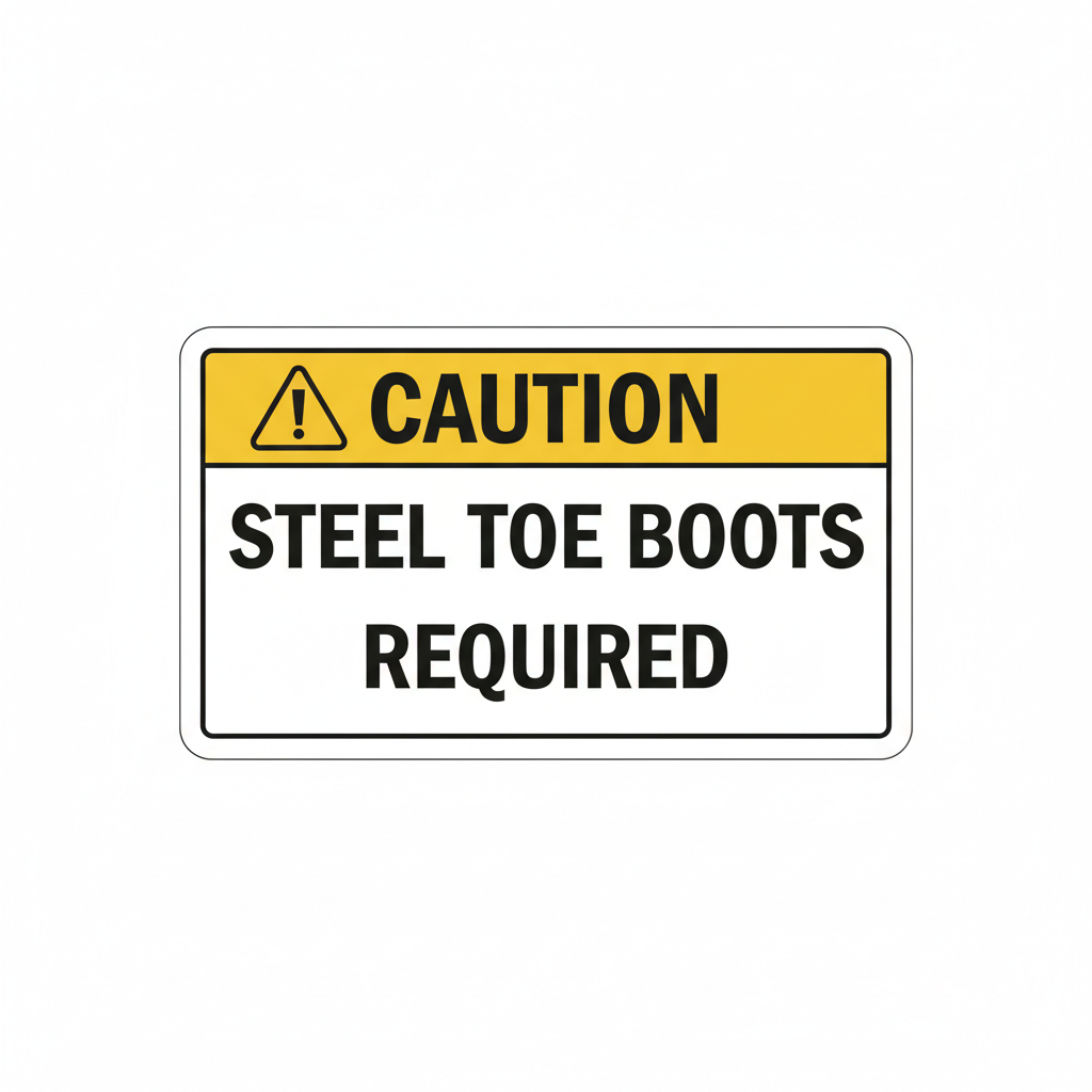 caution-steel-toe-boots-required Sign | 24" x 36" | 030 Magnetic