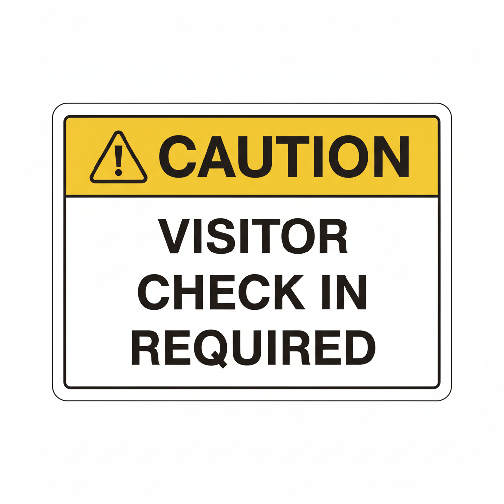 caution-visitor-check-in Sign | 24" x 36" | 030 Magnetic