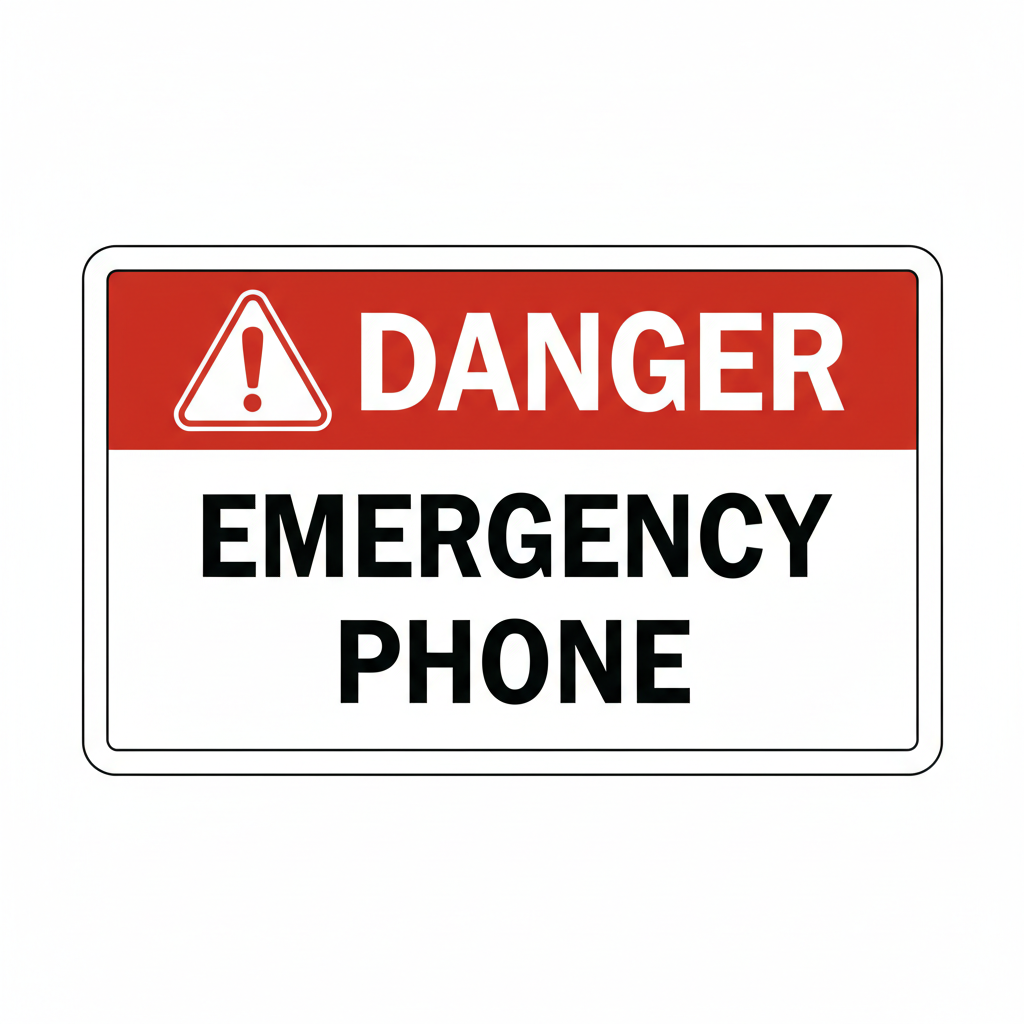 danger-emergency-phone Sign | 24" x 36" | 030 Magnetic