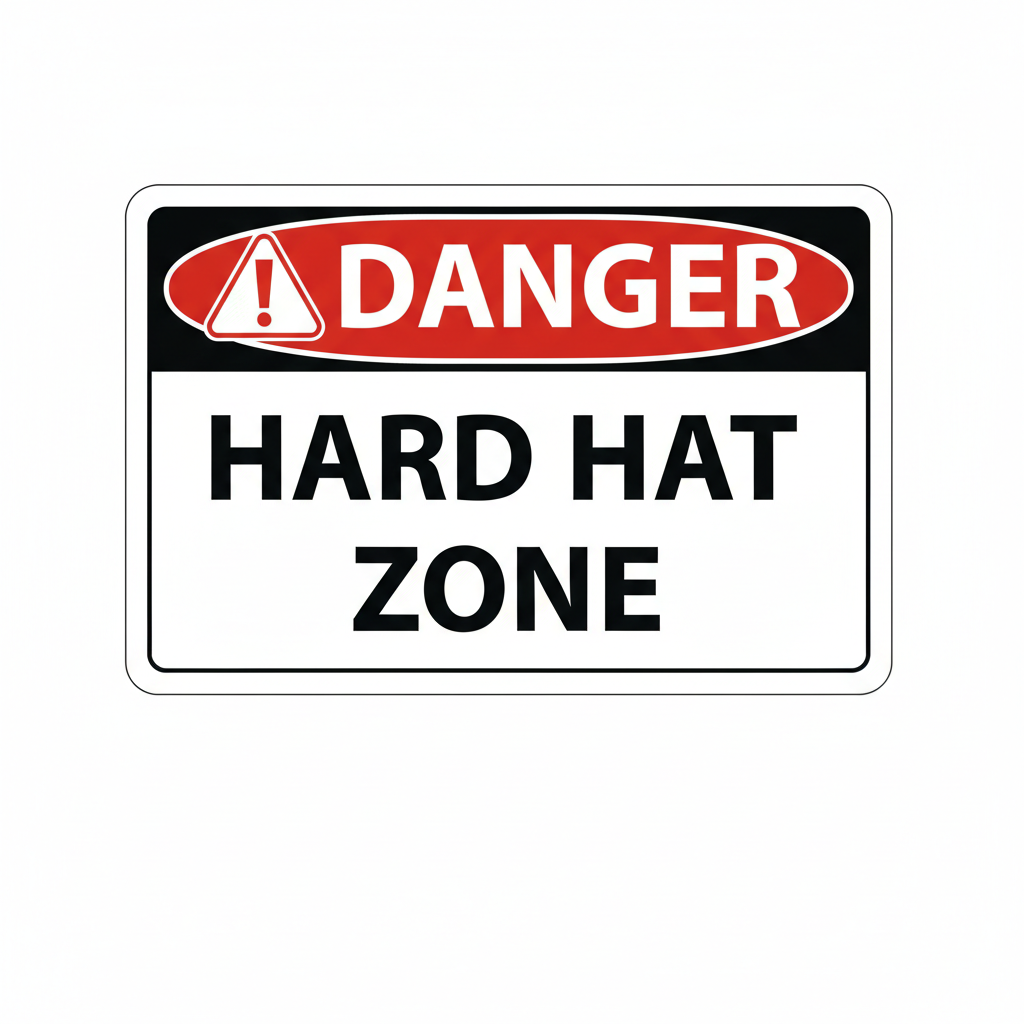 danger-hard-hat-zone Sign | 24" x 36" | 030 Magnetic