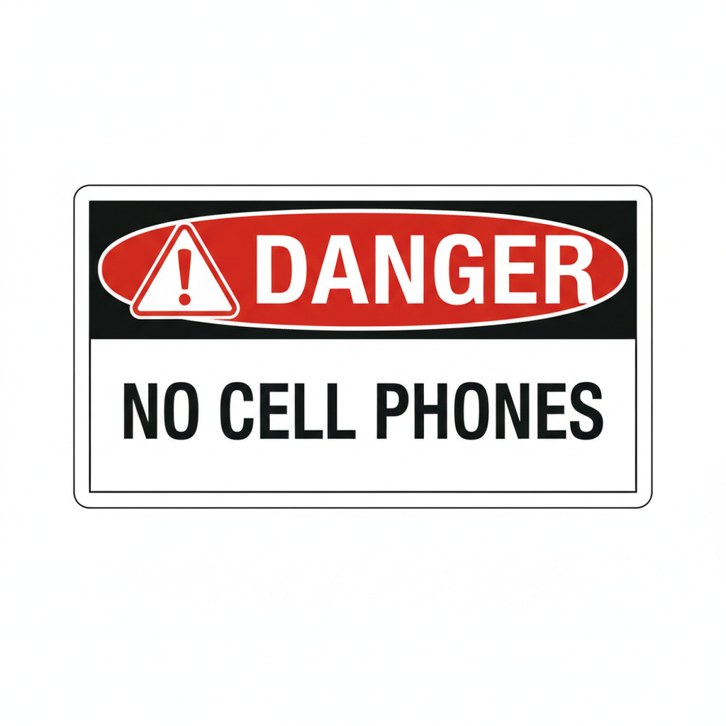 danger-no-cell-phones Sign | 24" x 36" | 030 Magnetic