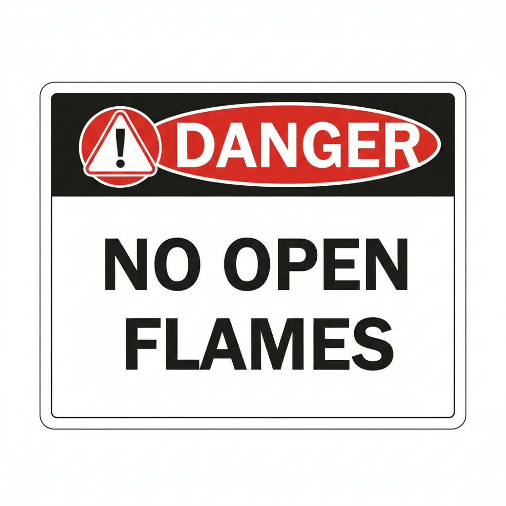 danger-no-open-flames Sign | 24" x 36" | 030 Magnetic