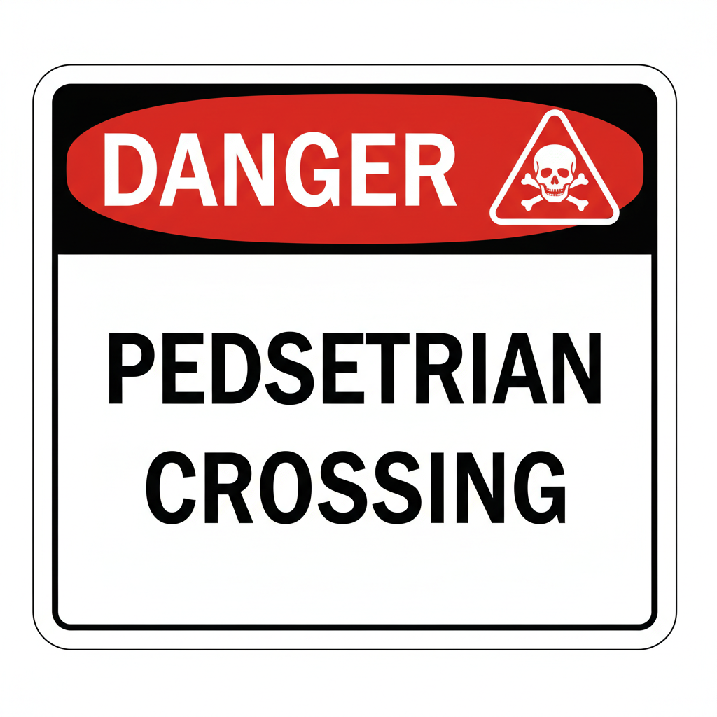 danger-pedestrian-crossing Sign | 24" x 36" | 030 Magnetic