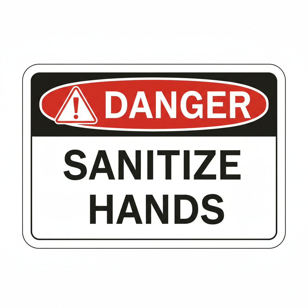 danger-sanitize-hands Sign | 24" x 36" | 030 Magnetic