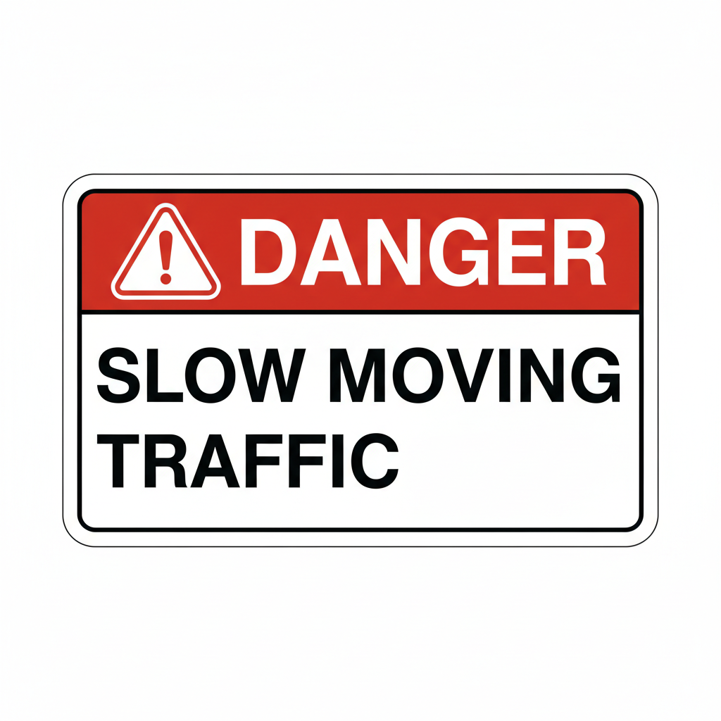 danger-slow-moving-traffic Sign | 24" x 36" | 030 Magnetic