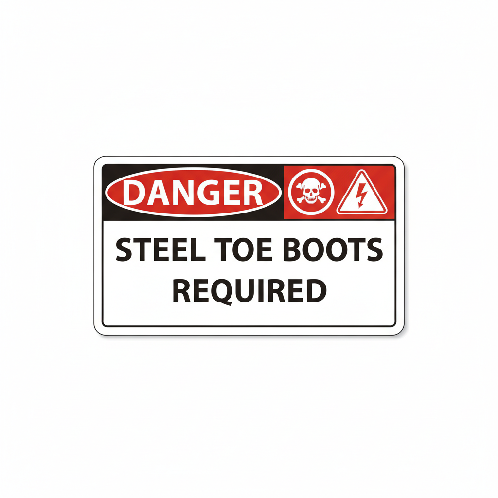 danger-steel-toe-boots-required Sign | 24" x 36" | 030 Magnetic