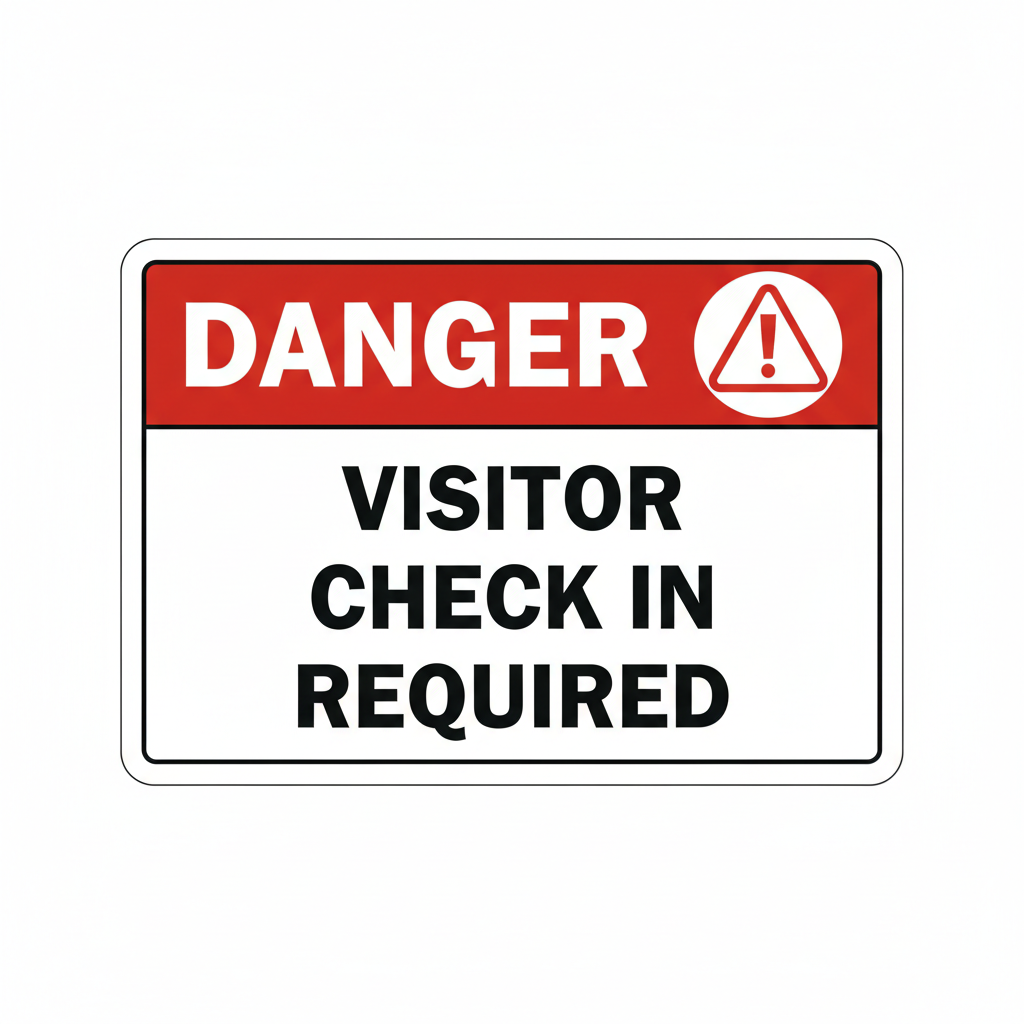 danger-visitor-check-in Sign | 24" x 36" | 030 Magnetic