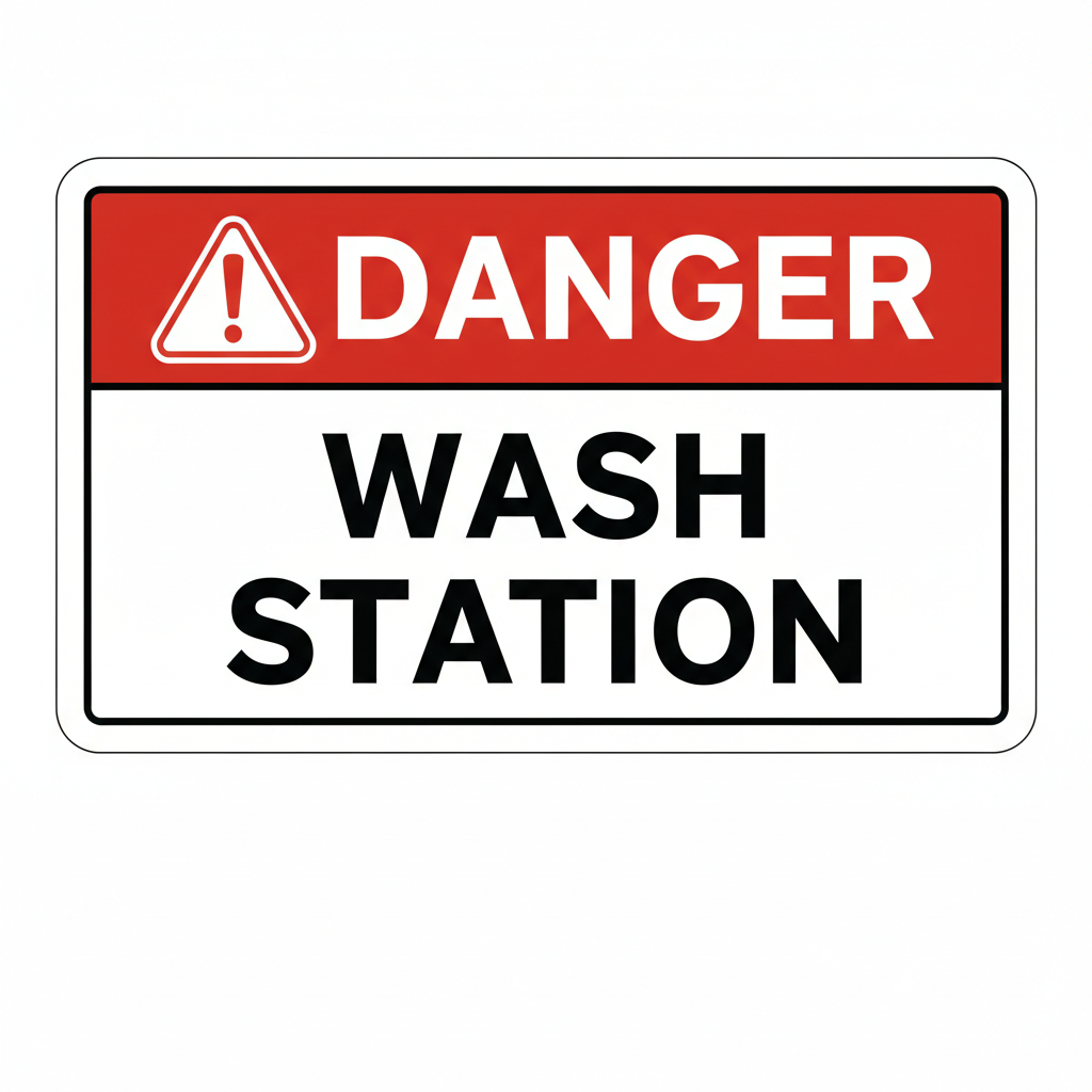 danger-wash-station Sign | 24" x 36" | 030 Magnetic