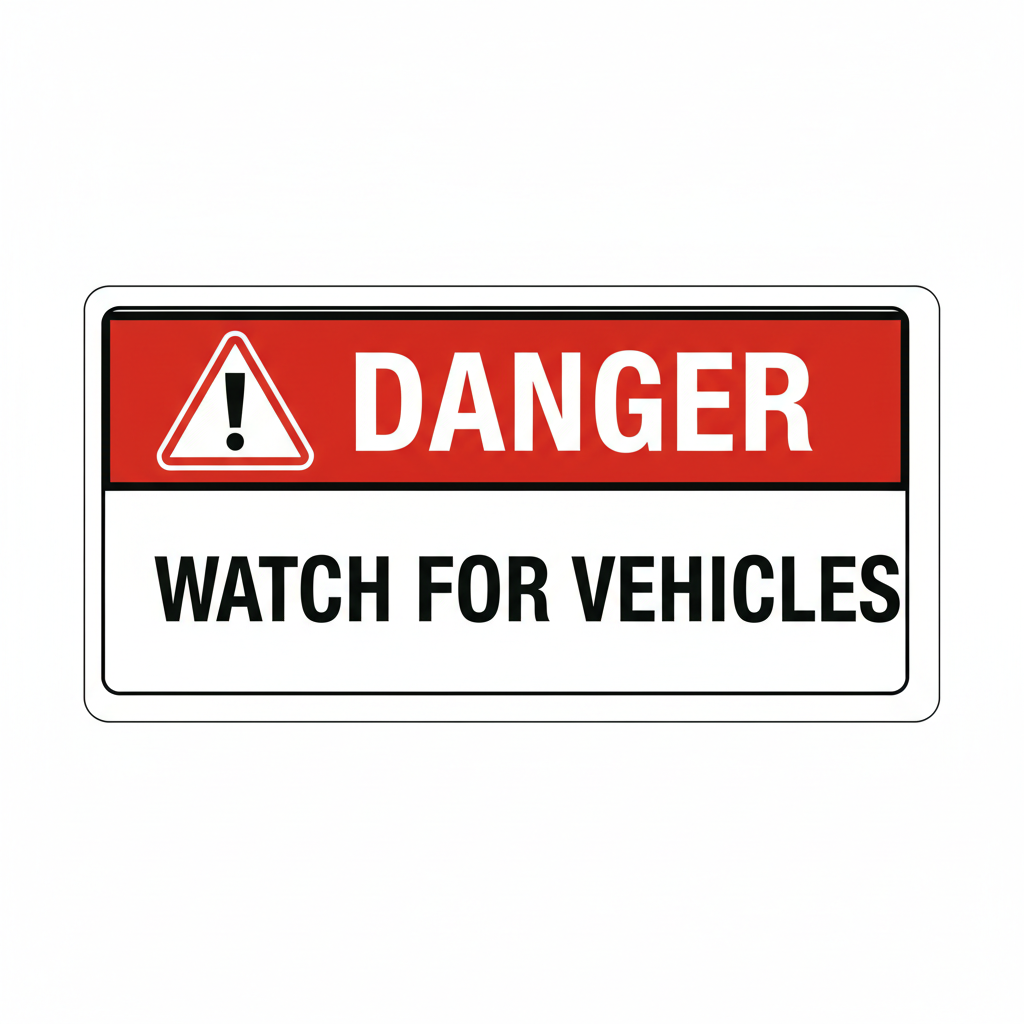 danger-watch-for-vehicles Sign | 24" x 36" | 030 Magnetic