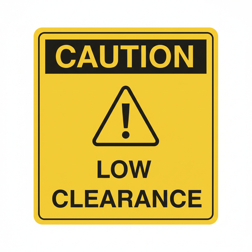 caution-low-clearance Sign | 24" x 36" | 030 Magnetic