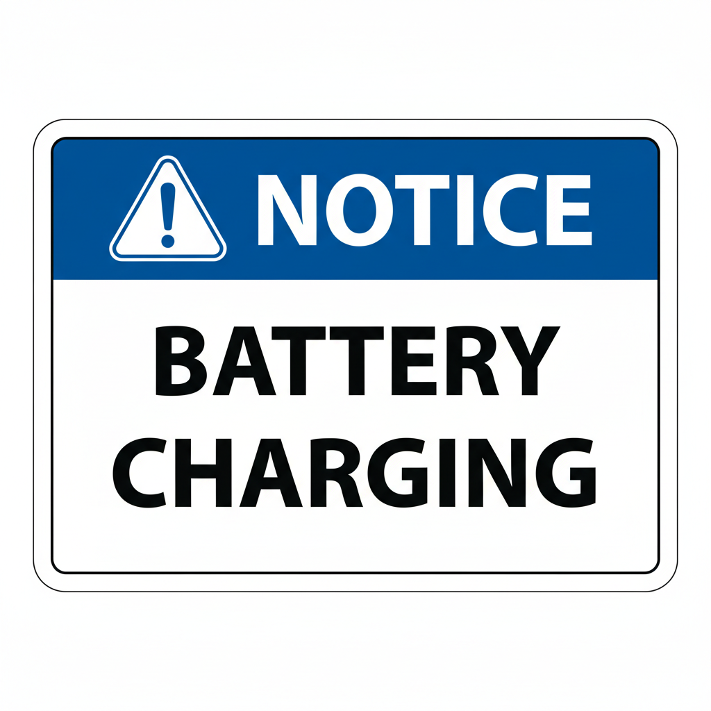 notice-battery-charging Sign | 24" x 36" | 030 Magnetic