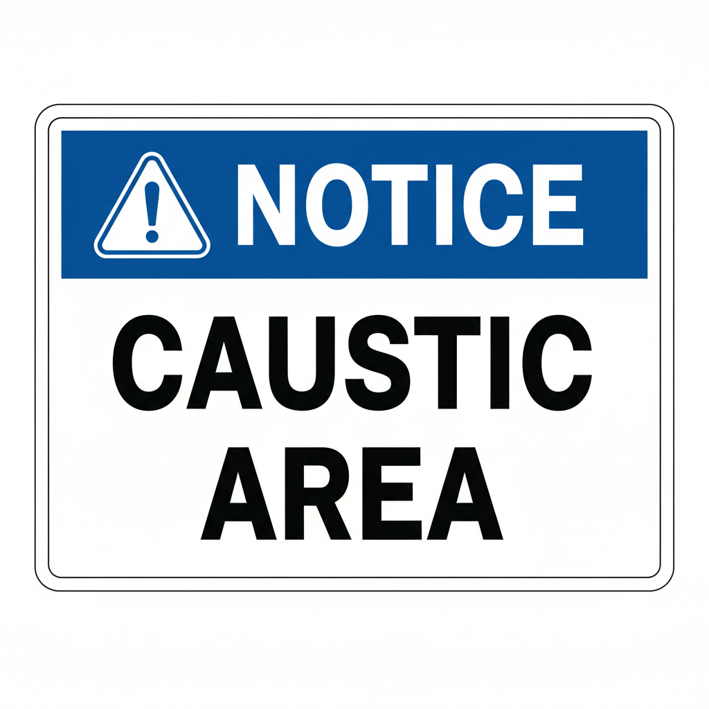 notice-caustic-area Sign | 24" x 36" | 030 Magnetic