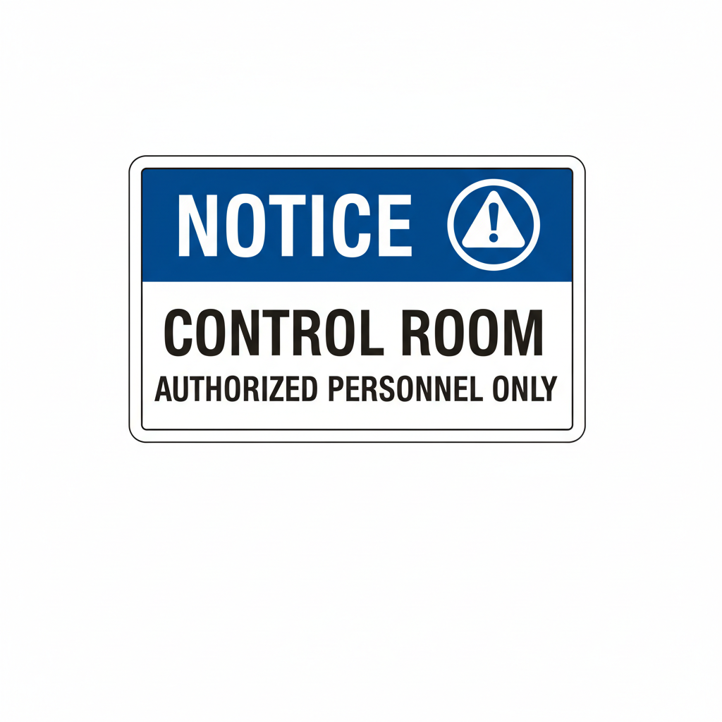 notice-control-room Sign | 24" x 36" | 030 Magnetic