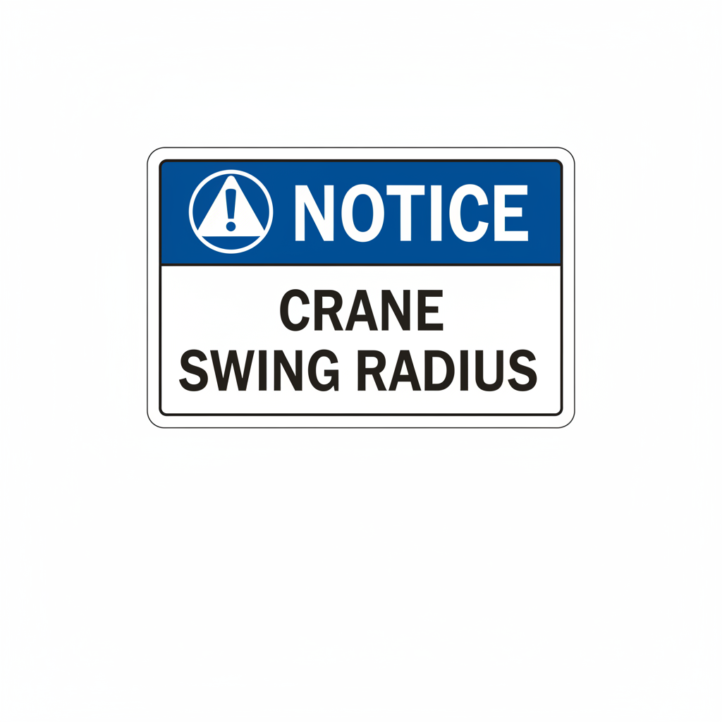 notice-crane-swing-radius Sign | 24" x 36" | 030 Magnetic
