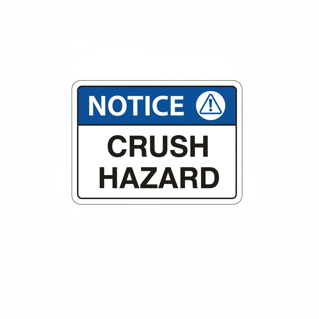 notice-crush-hazard Sign | 24" x 36" | 030 Magnetic