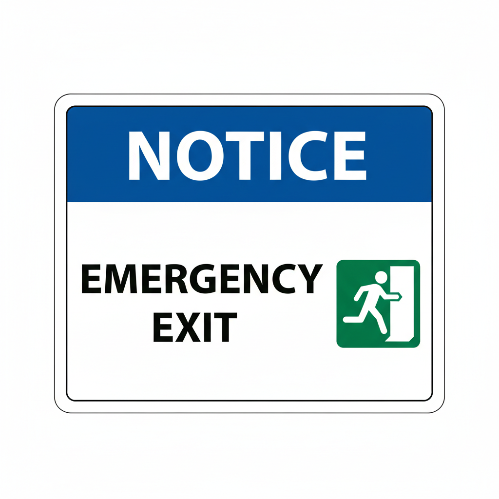 notice-emergency-exit Sign | 24" x 36" | 030 Magnetic