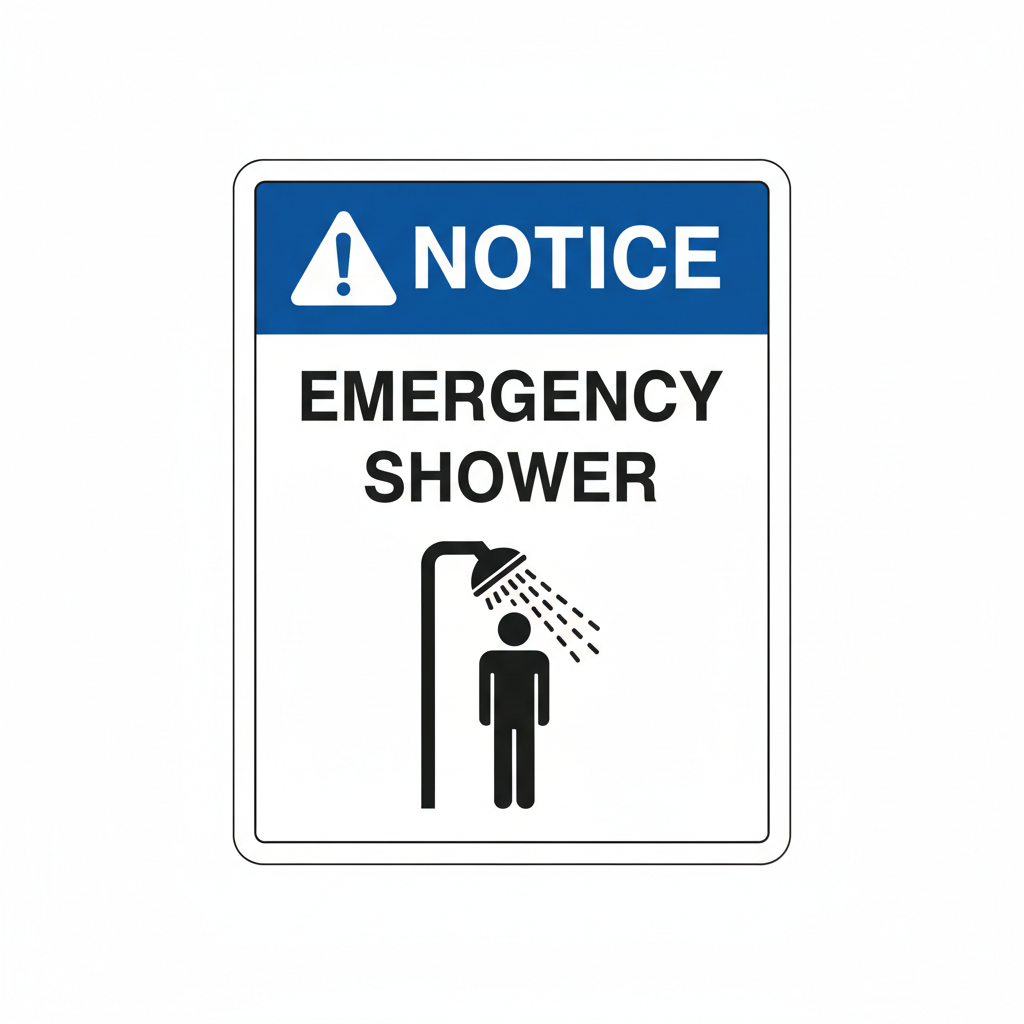 notice-emergency-shower Sign | 24" x 36" | 030 Magnetic