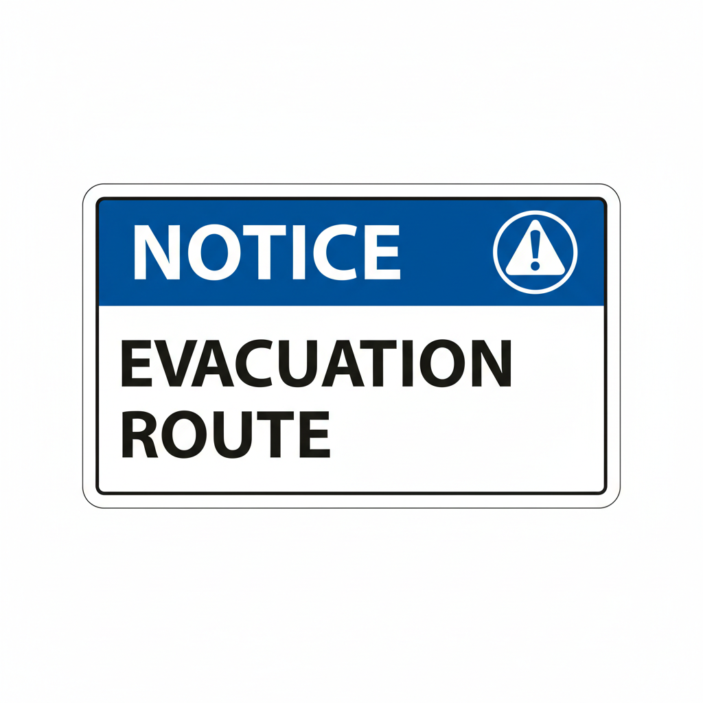 notice-evacuation-route Sign | 24" x 36" | 030 Magnetic