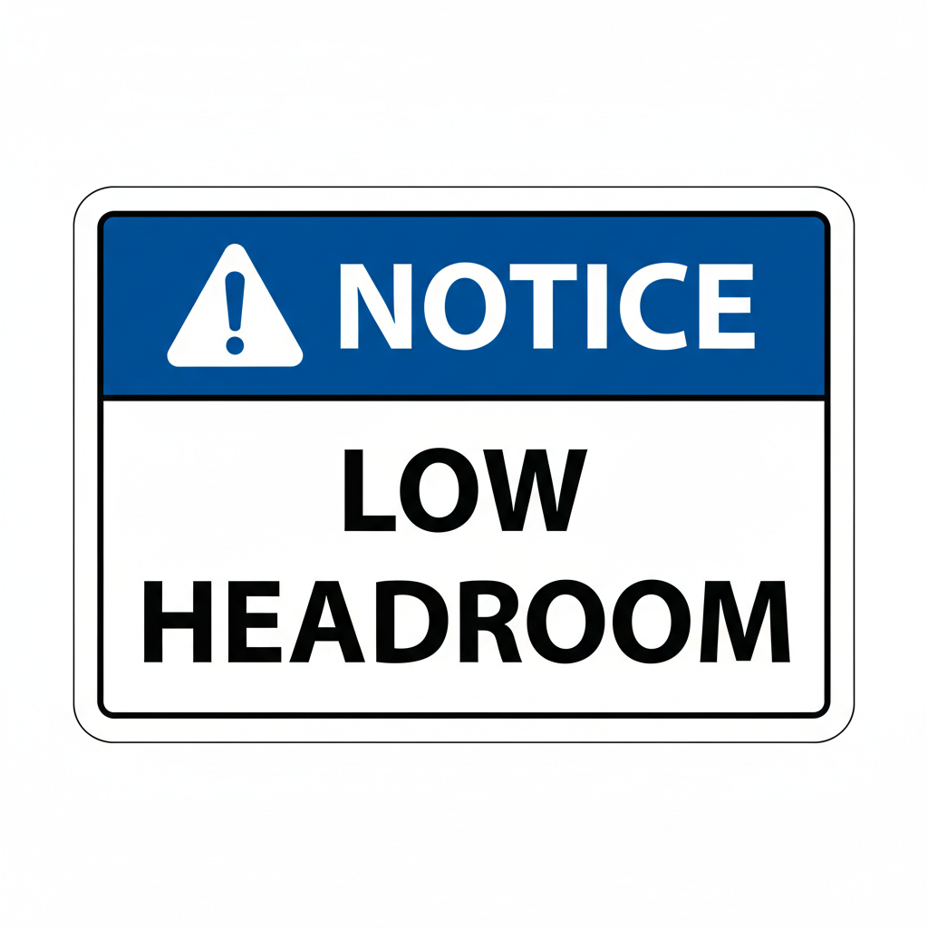 notice-low-headroom Sign | 24" x 36" | 030 Magnetic