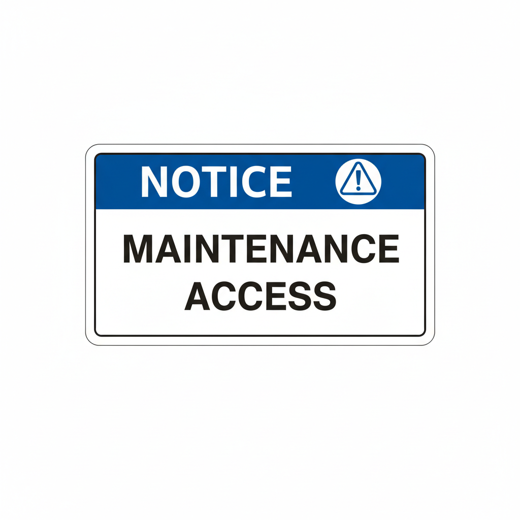 notice-maintenance-access Sign | 24" x 36" | 030 Magnetic