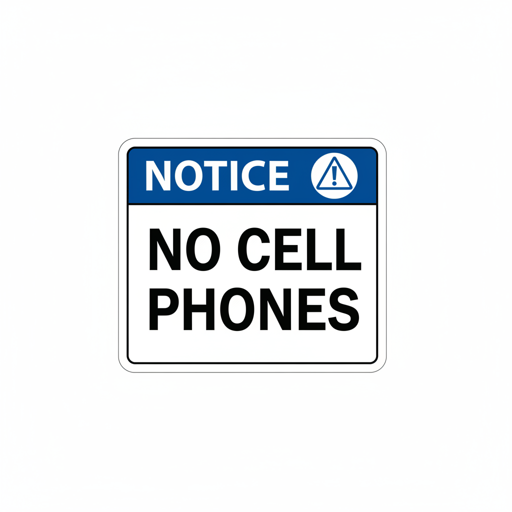 notice-no-cell-phones Sign | 24" x 36" | 030 Magnetic