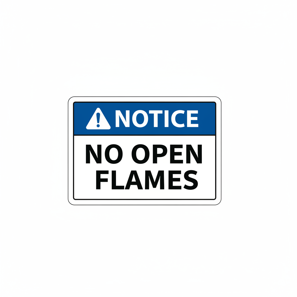 notice-no-open-flames Sign | 24" x 36" | 030 Magnetic