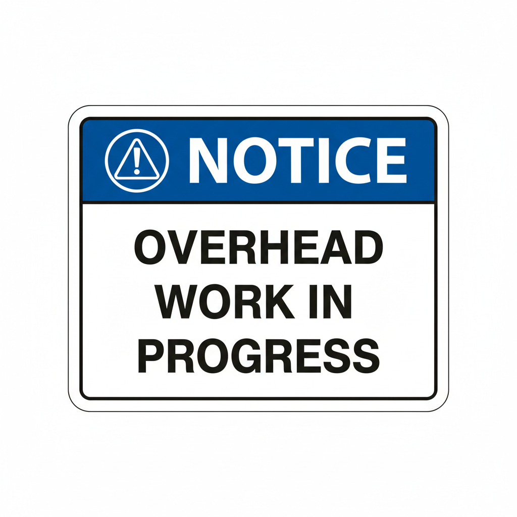 notice-overhead-work Sign | 24" x 36" | 030 Magnetic