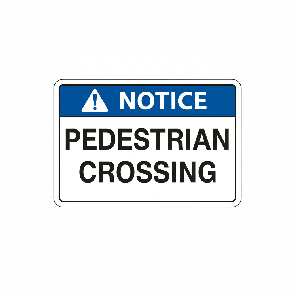 notice-pedestrian-crossing Sign | 24" x 36" | 030 Magnetic