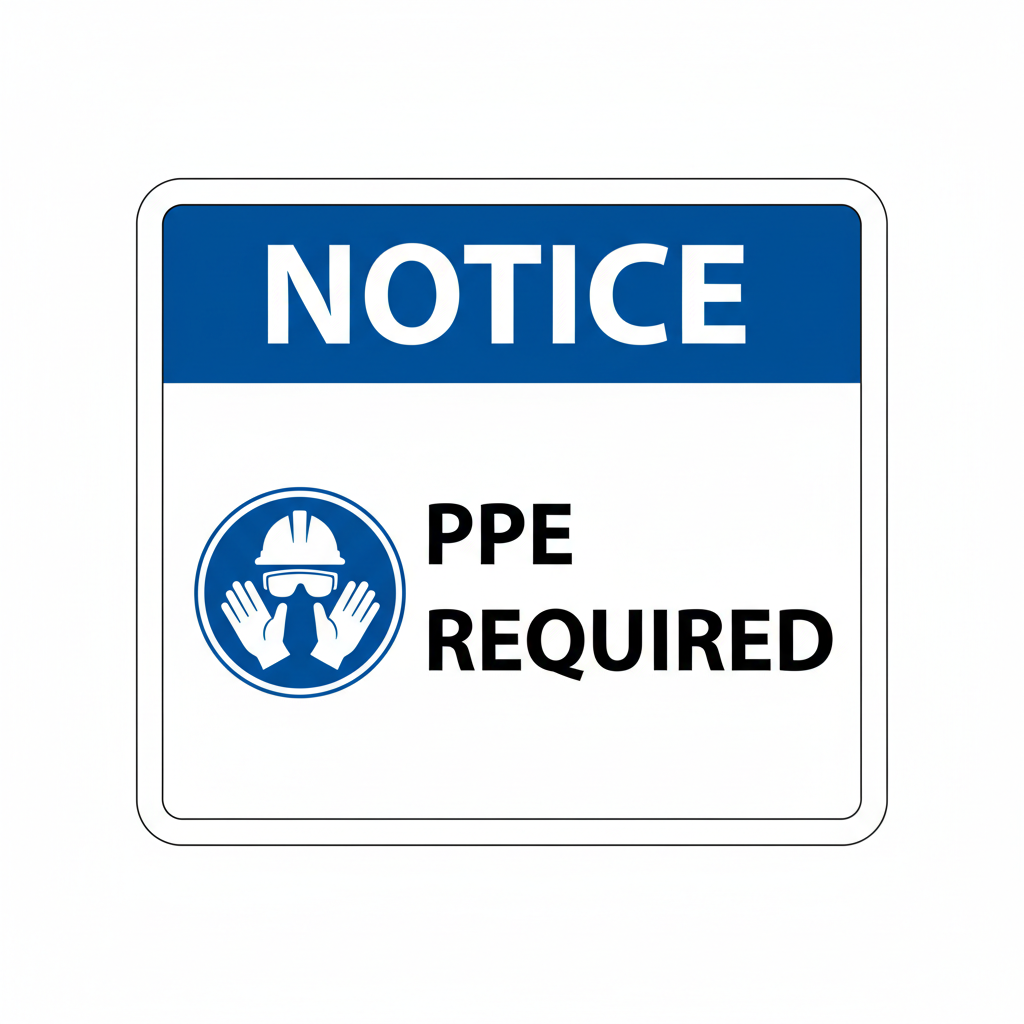 notice-ppe-required Sign | 24" x 36" | 030 Magnetic