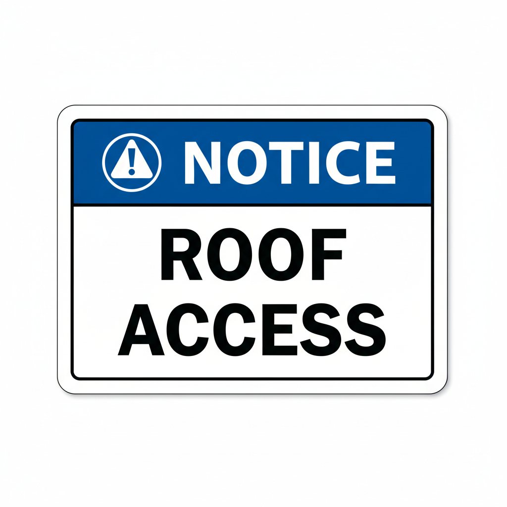 notice-roof-access Sign | 24" x 36" | 030 Magnetic