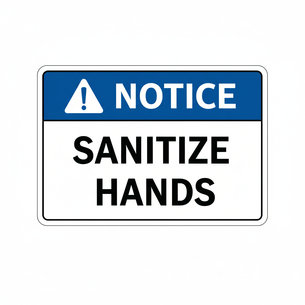 notice-sanitize-hands Sign | 24" x 36" | 030 Magnetic